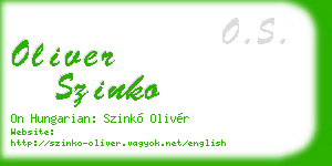 oliver szinko business card